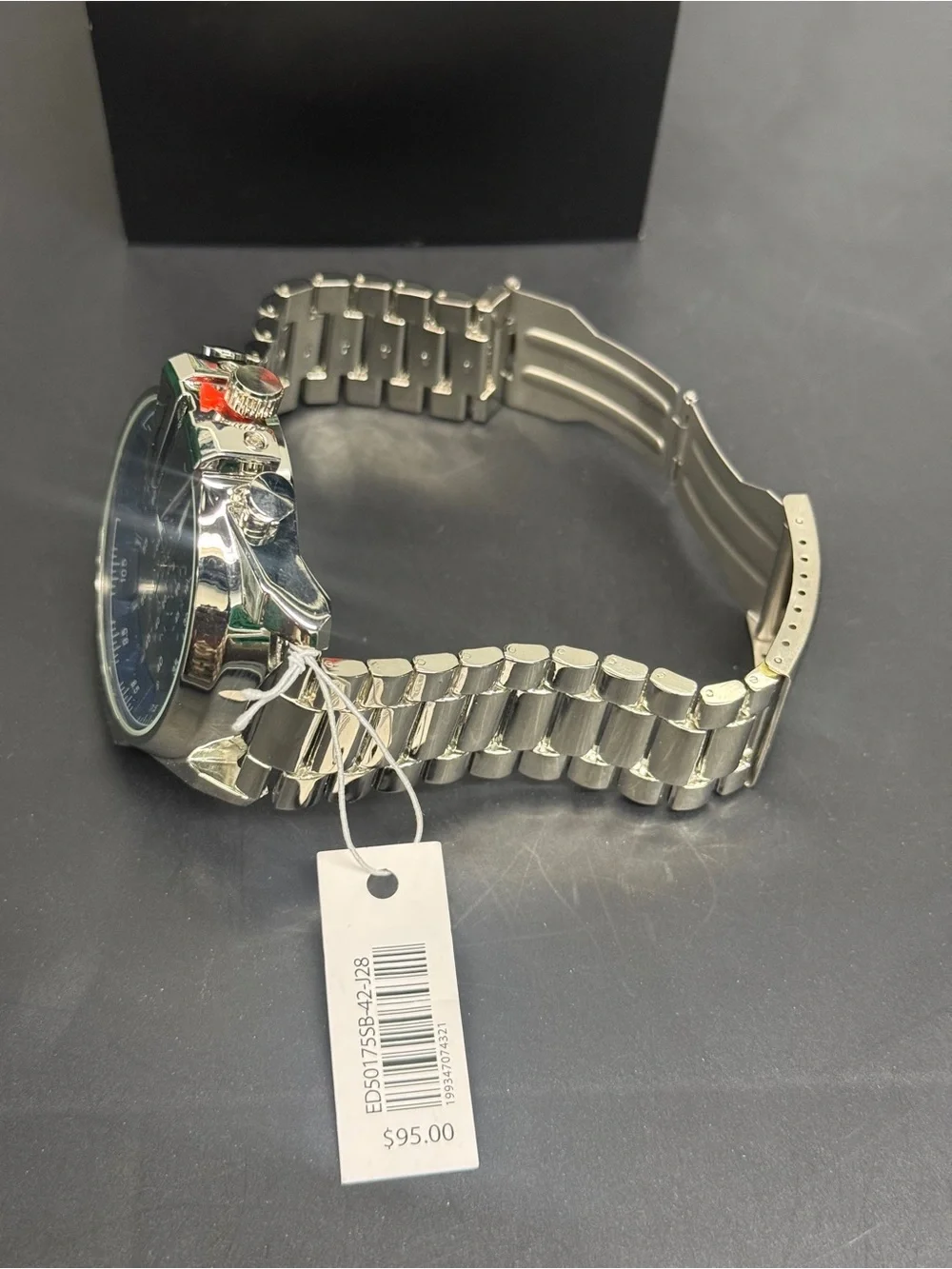 Ed Hardy Silver Watch with Blue Dial in Branded Box